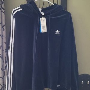 Adidas sz 4x NWT cropped hoodie. Navy Blue.